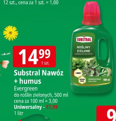 Nawóz + humus do roślin zielonych promocja w Leclerc
