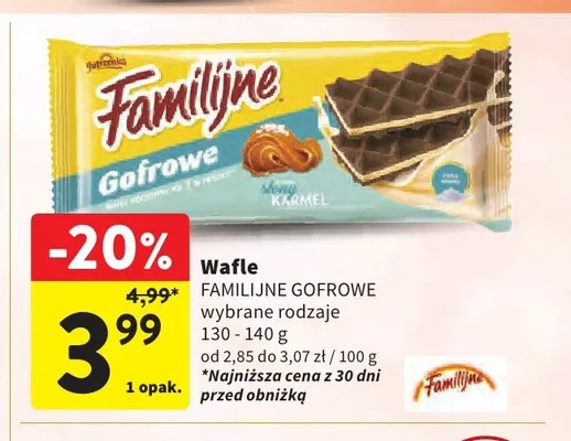 Wafle gofrowe Familijne słony karmel promocja w Intermarche
