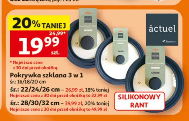 Pokrywka szklana 3 w 1 actuel promocja w Auchan