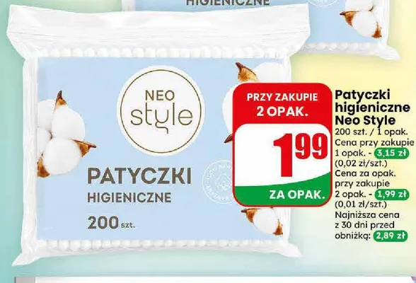 Patyczki higieniczne Neo Style promocja w Dino