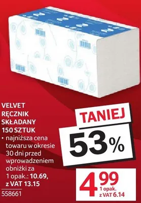 Ręcznik składany Velvet promocja w Selgros