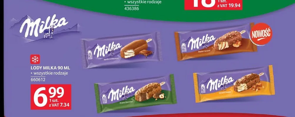 Lody Milka Praline Chocolate promocja w Selgros