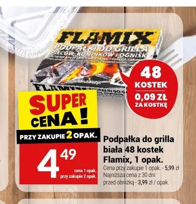 Podpałka do grilla biała Flamix 48-pak promocja w Twój Market