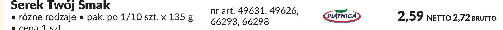 Serek Twój Smak różne rodzaje promocja w Makro