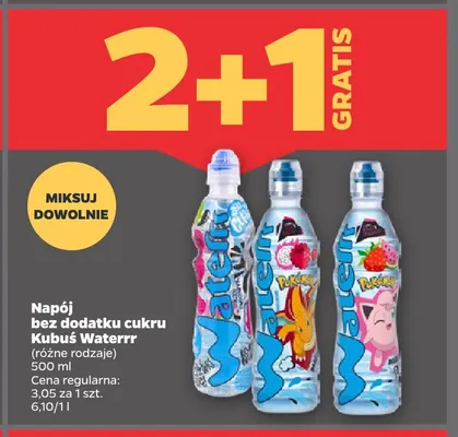 Napój bez dodatku cukru Kubuś Waterrr Pikachu promocja w Netto