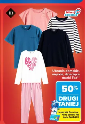 Ubrania męskie Tex promocja w Carrefour Market