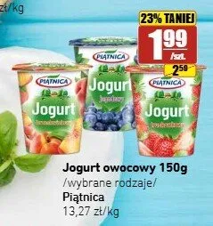 Jogurt owocowy Piątnica jagodowy promocja w API Market