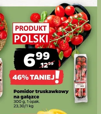 Pomidor truskawkowy na gałązce promocja w Netto