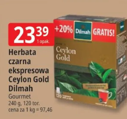 Herbata czarna ekspresowa Ceylon Gold Dilmah Gourmet promocja w Leclerc