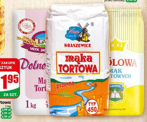 Mąka tortowa pszenna Młynpol promocja w Dino