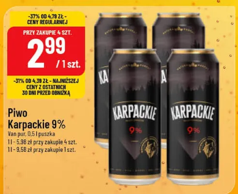 Piwo Karpackie 9% promocja w POLOmarket