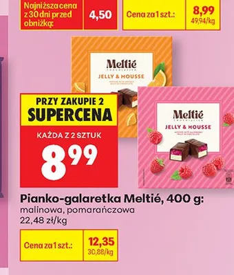 Pianko-galaretka Meltié malinowa promocja w Biedronka