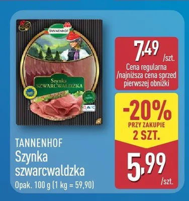 Szynka szwarcwaldzka Tannenhof promocja w Aldi