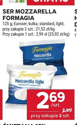 Ser mozzarella Formagia standard promocja w Stokrotka
