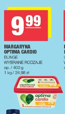 Margaryna Optima Cardio z masłem Bunge promocja w SPAR