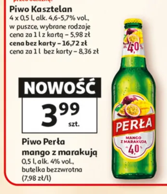 Piwo Perła mango z marakują promocja w Auchan