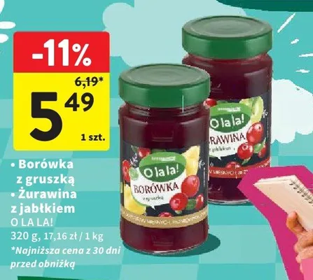 Borówka i Żurawina O LA LA! promocja w Intermarche