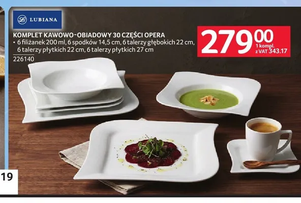 Komplet kawowo-obiadowy 30 części Lubiana Opera promocja w Selgros