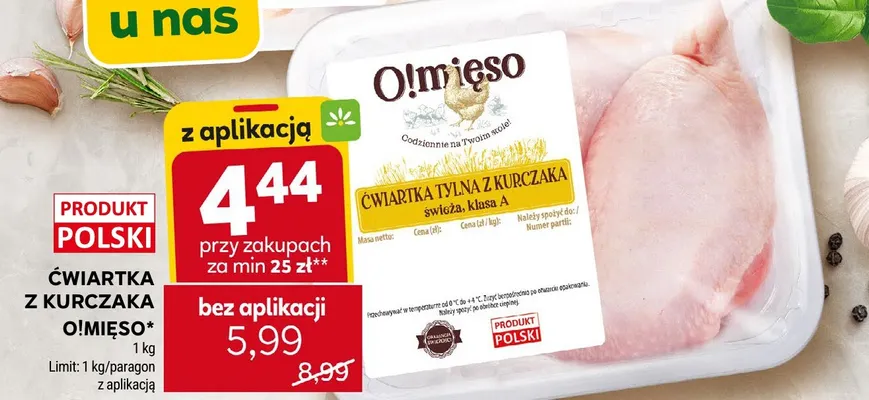 Ćwiartka z kurczaka O!mięso promocja w Stokrotka