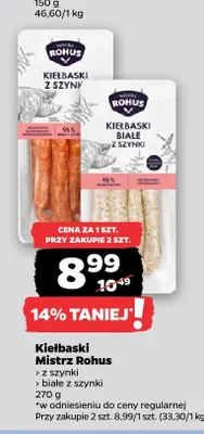 Kiełbaski z szynki Mistrz Rohus promocja w Netto