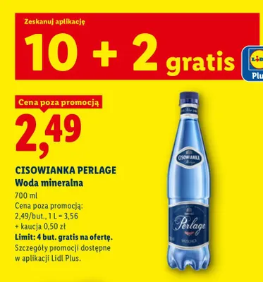 Woda mineralna Cisowianka Perlage promocja w Lidl