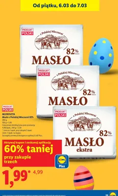 Masło z polskiej mleczarni 82% promocja w Lidl