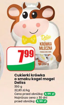 Cukierki krówka o smaku kogel mogel promocja w Dino