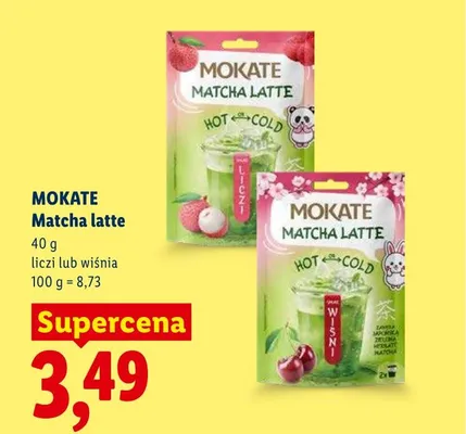 Herbata Mokate Matcha Latte wiśnia promocja w Lidl