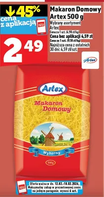 Makaron Domowy Artex 500 g promocja w TOPAZ
