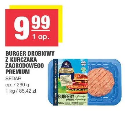Burger drobiowy z kurczaka Zagrodowego Premium Sedar promocja w SPAR