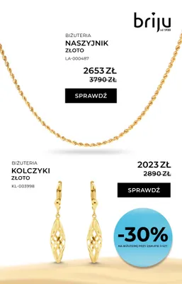Kolczyki złoto promocja w Briju