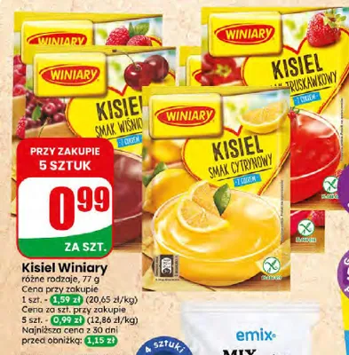 Kisiel o smaku wiśniowym Winiary promocja w Dino