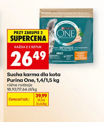 Sucha karma dla kota Purina One promocja w Biedronka