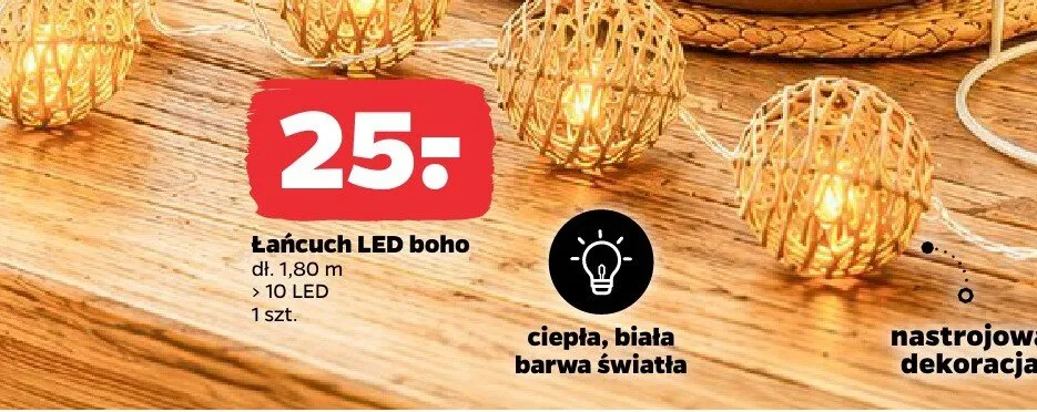 Łańcuch LED boho promocja w Netto