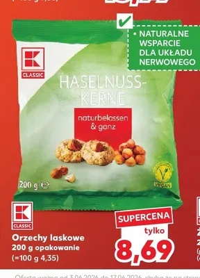 Orzechy laskowe K-Classic promocja w Kaufland
