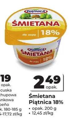 Śmietana Piątnica 18% promocja w Odido