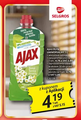 Płyn uniwersalny Ajax promocja w Selgros