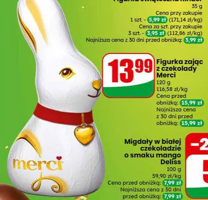 Migdały w białej czekoladzie o smaku mango promocja w Dino