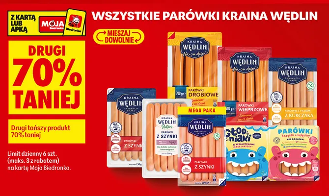 Parówki z filetem z kurczaka Kraina Wędlin promocja w Biedronka