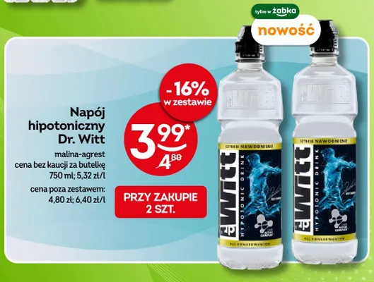 Napój hipotoniczny Dr. Witt malina-agrest promocja w Żabka