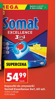 Kapsułki do zmywarki Somat Excellence 3w1 promocja w Biedronka