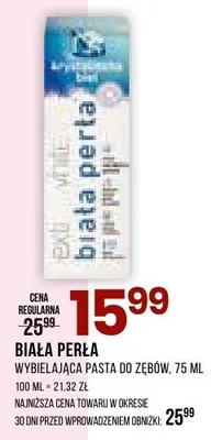 Wybielająca pasta do zębów Biała Perła 75ml promocja w Drogerie Natura