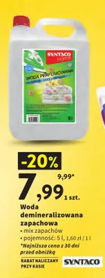 Woda demineralizowana zapachowa Syntaco promocja w Intermarche
