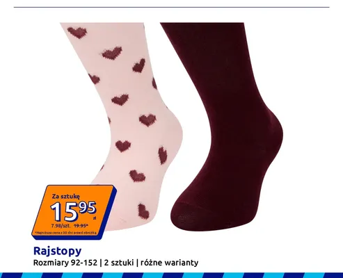 Rajstopy 2-pak 92-152 promocja w Action