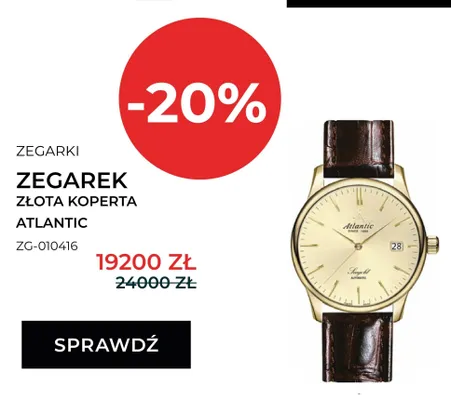 Zegarek Atlantic złota koperta ZG-010416 promocja w Briju