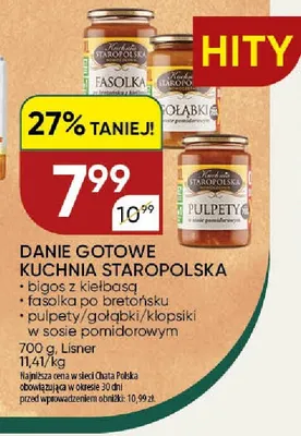 Danie gotowe fasolka po bretońsku Kuchnia Staropolska promocja w Chata Polska