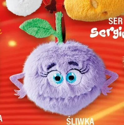 Brelok maskotka Śliwka Wioletta Freszaki promocja w Kaufland