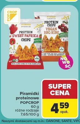 Piramidki proteinowe Popcrop Vegan BBQ Ribs promocja w Carrefour
