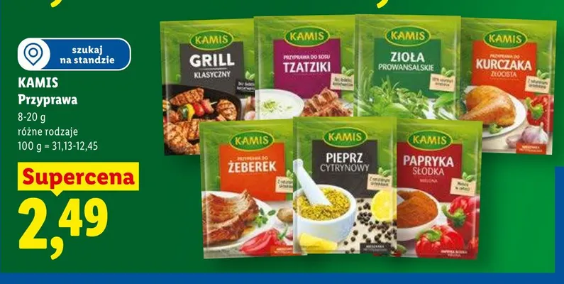 Przyprawa do kurczaka złocista Kamis promocja w Lidl