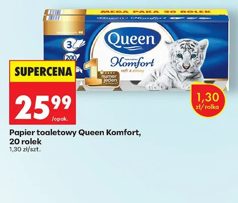 Papier toaletowy Queen Komfort promocja w Biedronka